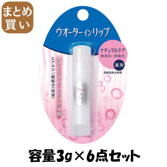 【まとめ買い】ウオーターインリップ　薬用スティックＮＦ　ｎ 容量3G×6点セットファイントゥデイ リップクリーム