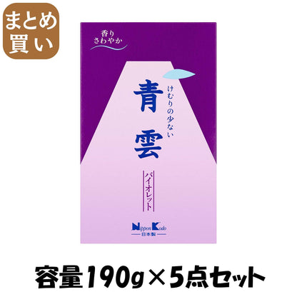 【まとめ買い】青雲バイオレットバラ詰　約１９０Ｇ 容量190G×5点セット 日本香堂 お線香