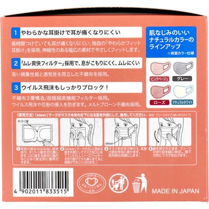 【まとめ買い】ハイパーブロックマスク　リラカラ　ピンクベージュ３０枚　小さめサイズ 容量30マイ×24点セット大王製紙 マスク