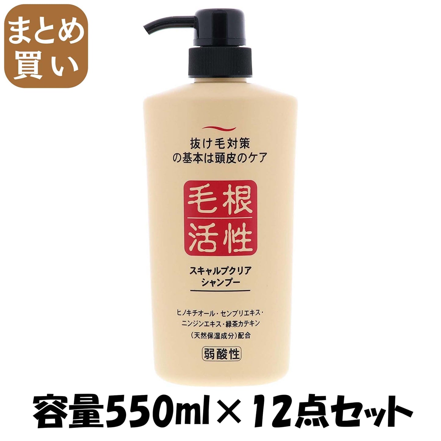 【まとめ買い】スキャルプクリアシャンプー 容量550ML×12点セット ジュン・コスメティック シャンプー