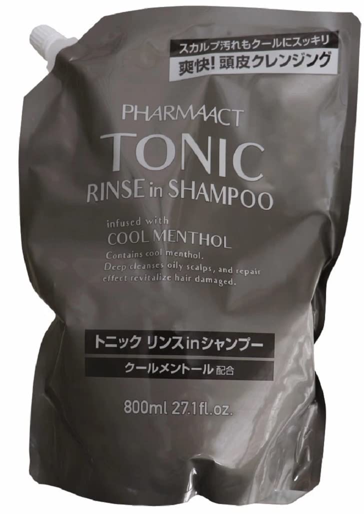 【まとめ買い】ファーマアクト　クールトニックリンスインシャンプー　詰替 容量800ML×12点セット熊野油脂 シャンプー