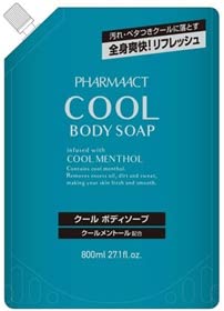 【まとめ買い】ファーマアクト　クールボディソープ　詰替 容量800ML×12点セット熊野油脂 ボディソープ