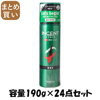 【まとめ買い】インセント　薬用育毛トニック　無香料　１９０ｇ 容量190G×24点セットバスクリン 育毛剤・養毛剤