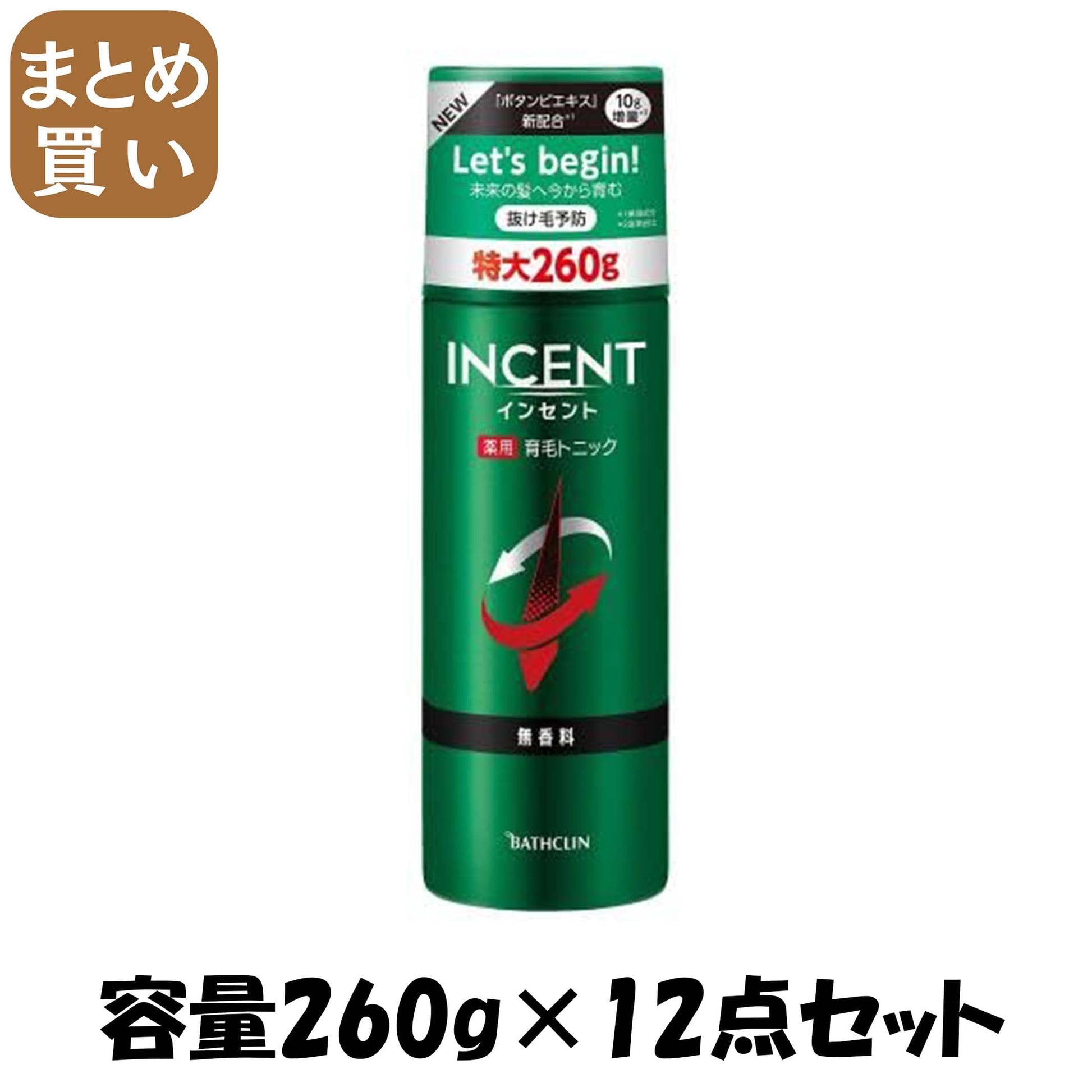 【まとめ買い】インセント　薬用育毛トニック　無香料　２６０Ｇ 容量260G×12点セットバスクリン 育毛剤・養毛剤