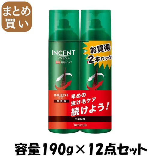 【まとめ買い】インセント　薬用育毛トニック　無香料　１９０Ｇペアパック 容量190G×12点セットバスクリン 育毛剤・養毛剤
