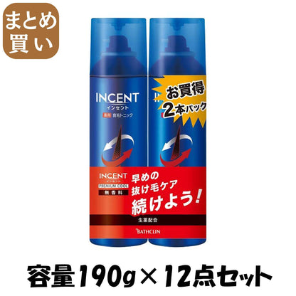 【まとめ買い】インセント　薬用育毛トニック　無香料　プレミアムクール　１９０Ｇペアパック 容量190G×12点セット育毛剤・養毛剤