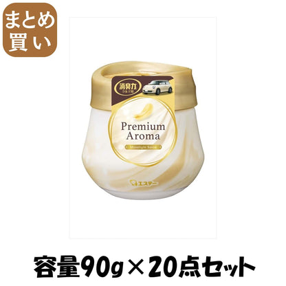 【まとめ買い】クルマの消臭力ＰｒｅｍｉｕｍＡｒｏｍａゲルタイプ　ムーンライトシャボン容量90G×20点セット芳香剤・車用