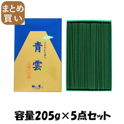 【まとめ買い】青雲　大型バラ詰 容量205G×5点セット日本香堂 お線香