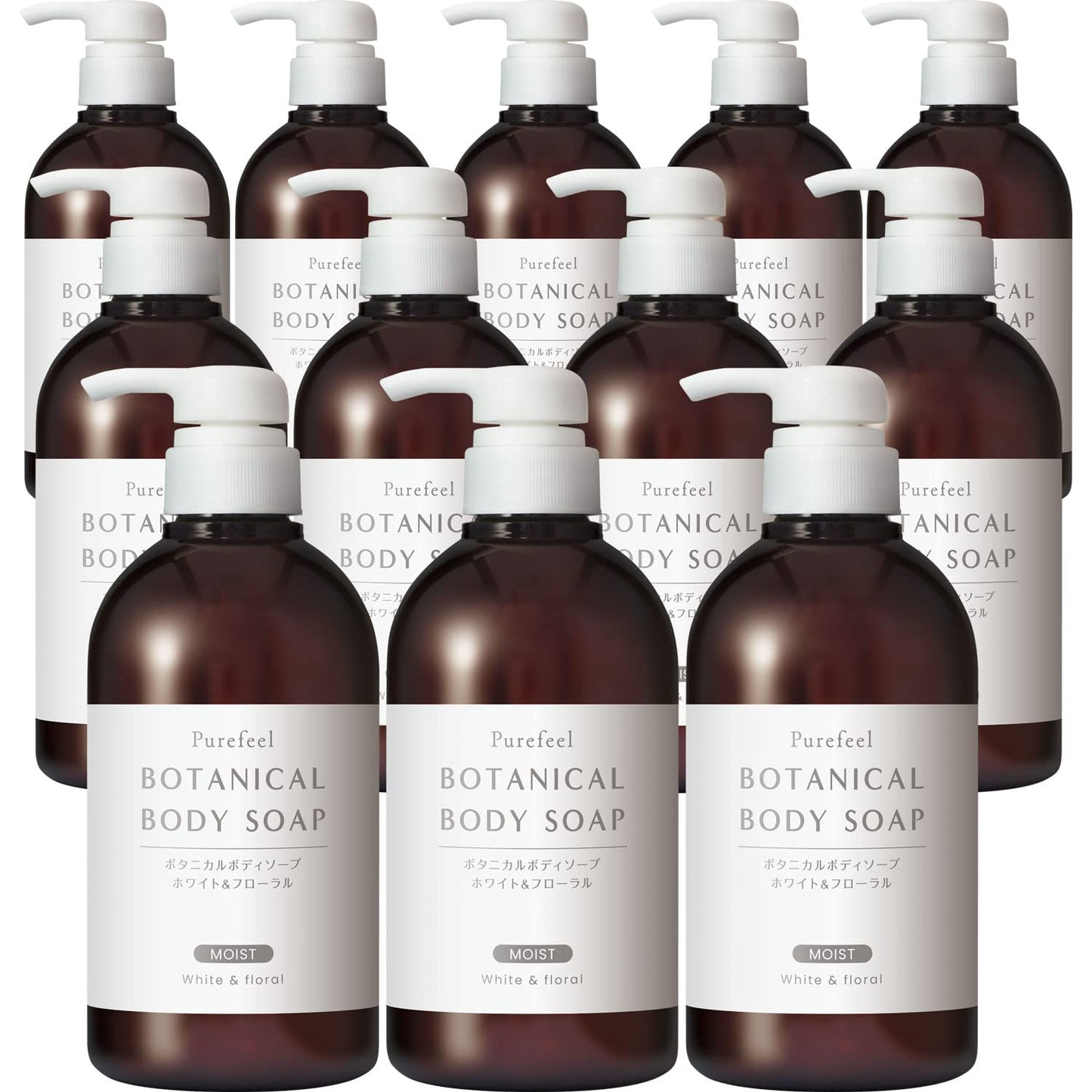 【まとめ買い】ピュアフィールボタニカルボディソープホワイト＆フローラル　本体４５０ｍｌ 容量450ML×12点セットボディソープ