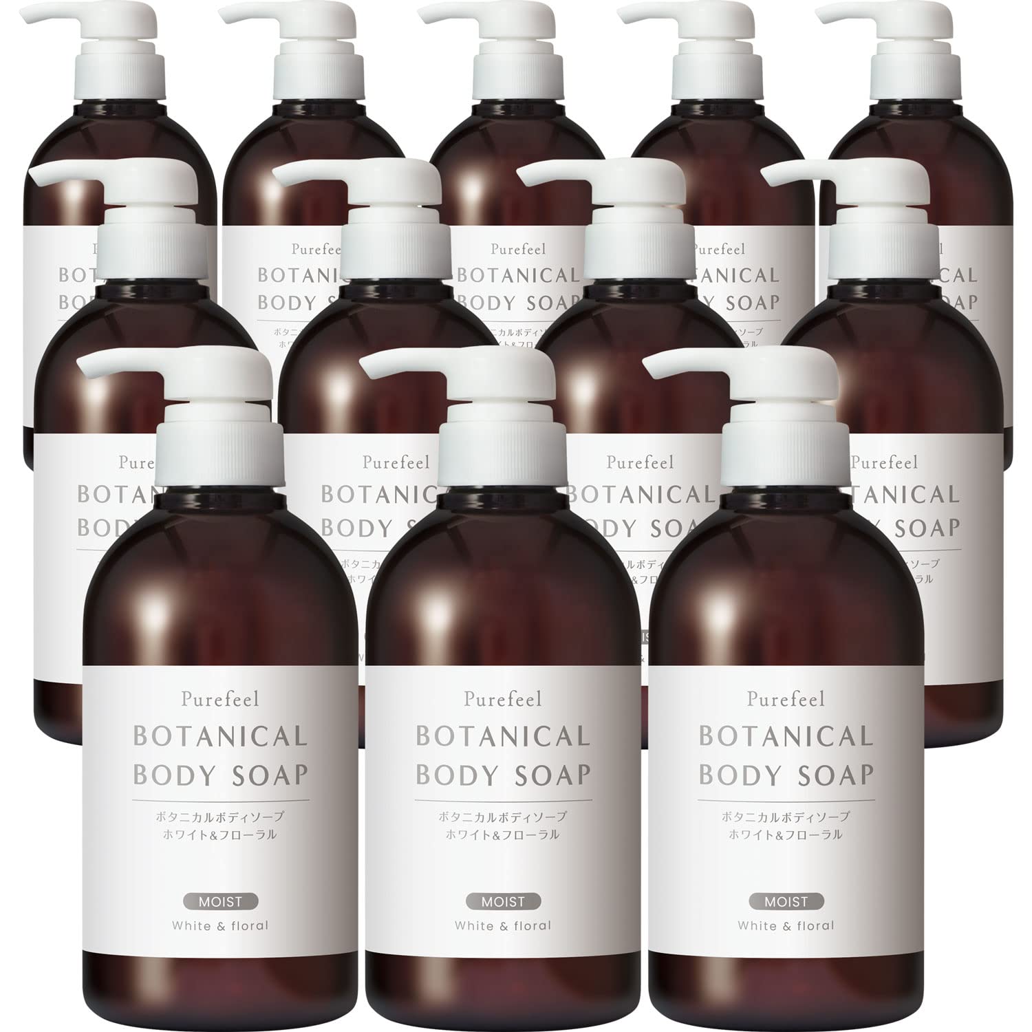 【まとめ買い】ピュアフィールボタニカルボディソープホワイト＆フローラル　本体４５０ｍｌ 容量450ML×12点セットボディソープ