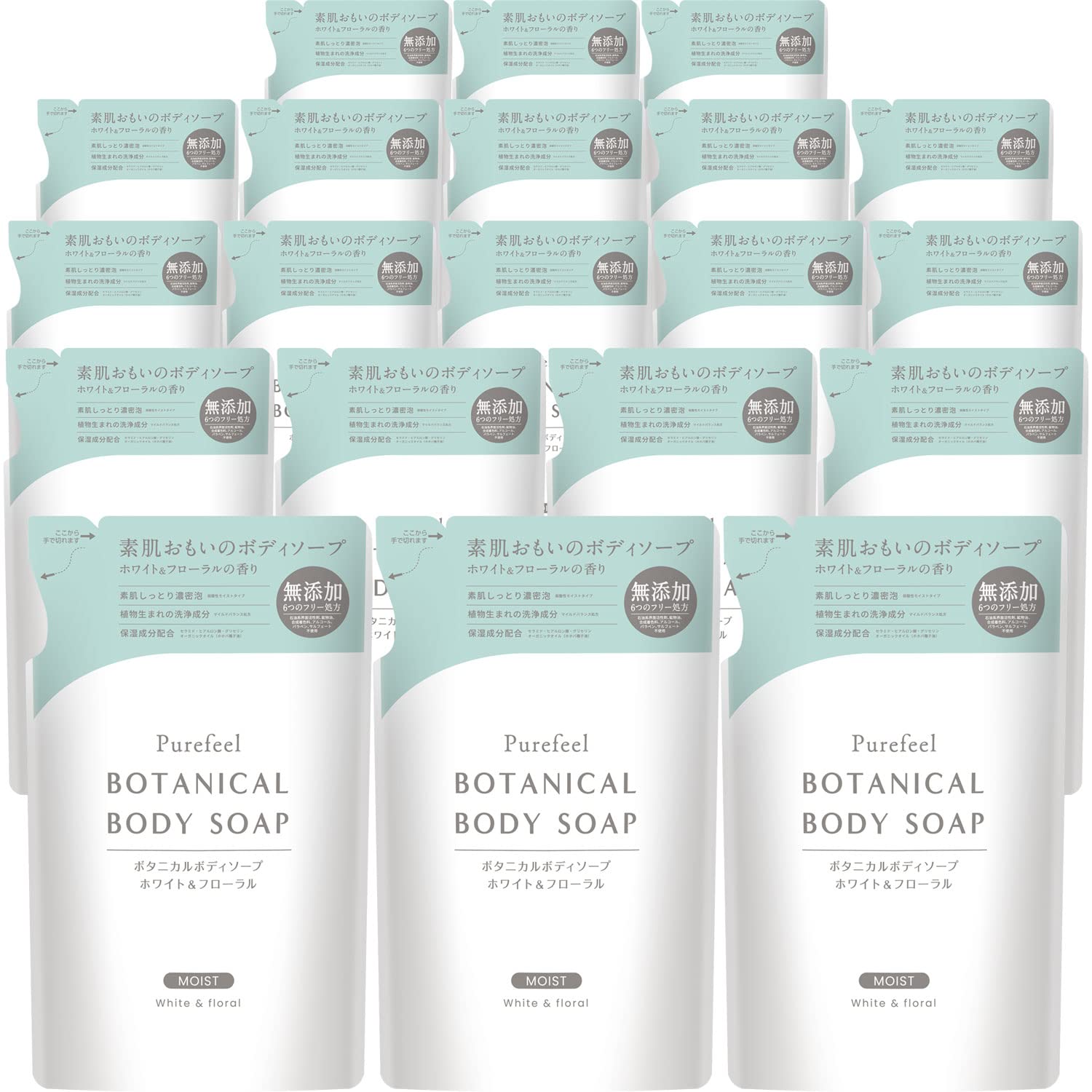 【まとめ買い】ピュアフィールボタニカルボディソープホワイト＆フローラル　詰替用３８０ｍｌ 容量380ML×20点セットボディソープ
