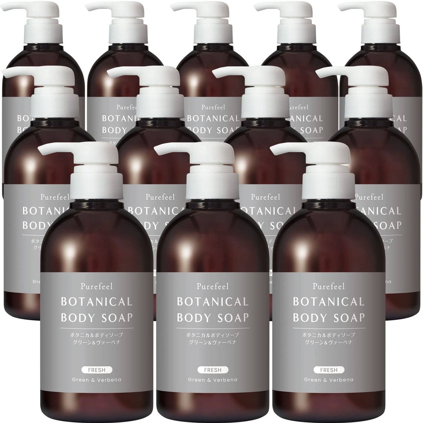 【まとめ買い】ピュアフィールボタニカルボディソープグリーン＆ヴァーベナ　本体４５０ｍｌ 容量450ML×12点セットボディソープ