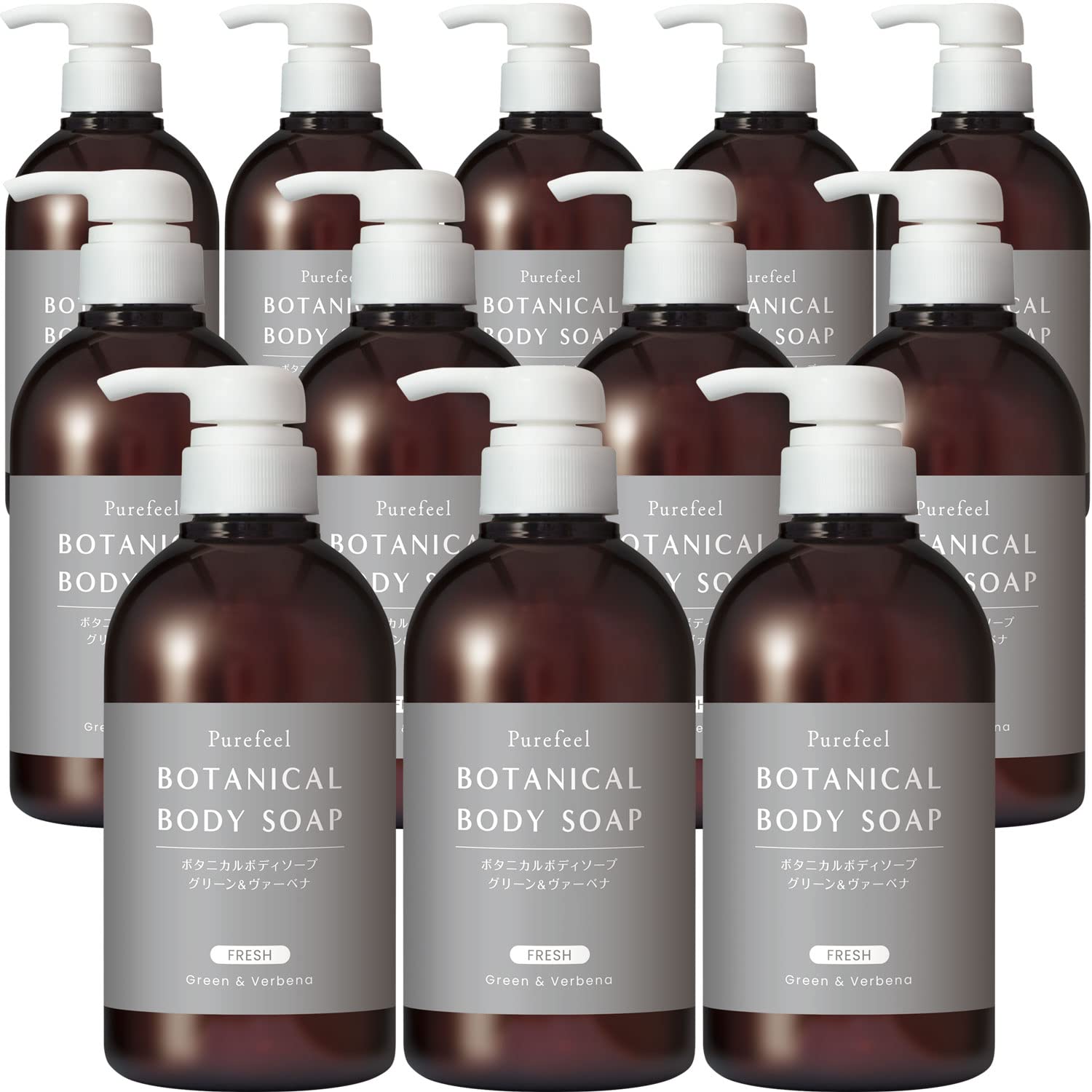 【まとめ買い】ピュアフィールボタニカルボディソープグリーン＆ヴァーベナ　本体４５０ｍｌ 容量450ML×12点セットボディソープ