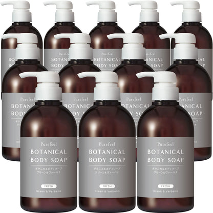 【まとめ買い】ピュアフィールボタニカルボディソープグリーン＆ヴァーベナ　本体４５０ｍｌ 容量450ML×12点セットボディソープ
