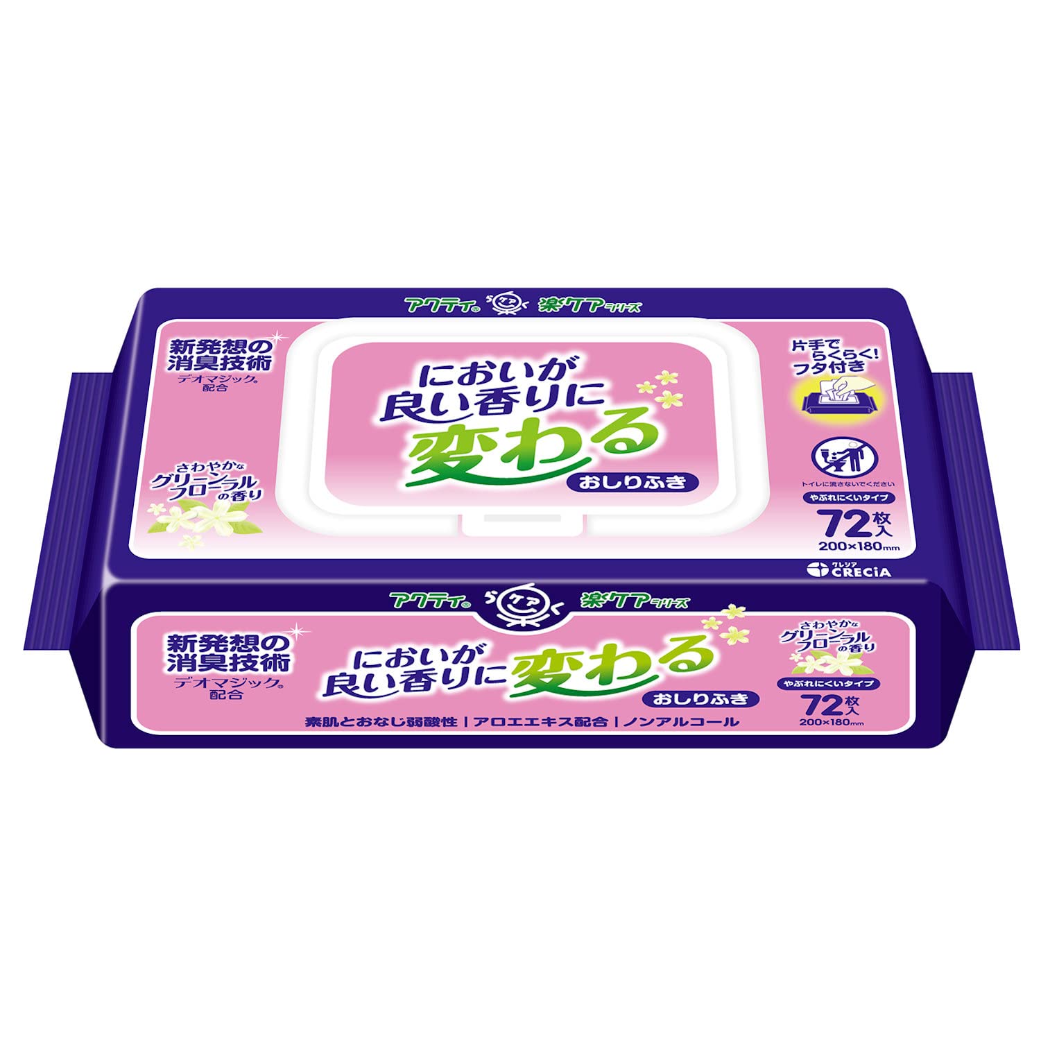 【まとめ買い】アクティ　においが良い香りに変わるおしりふき　７２枚 容量72ﾏｲ×12点セット日本製紙クレシア おしりふき