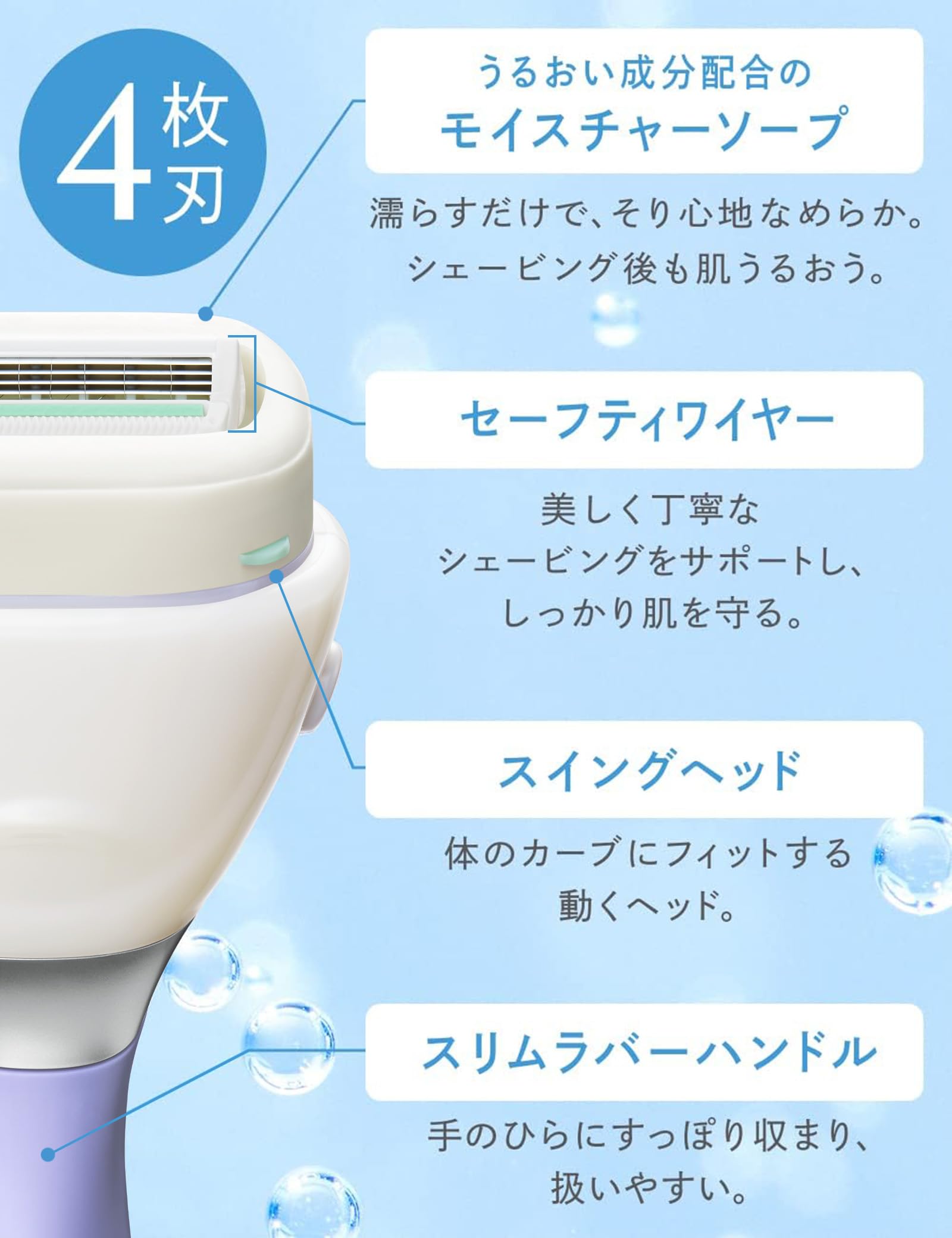 【まとめ買い】イントゥイション　もっちり肌　スリムホルダー（刃付き＋替刃１コ） 容量1ﾎﾝ×6点セット女性用カミソリ