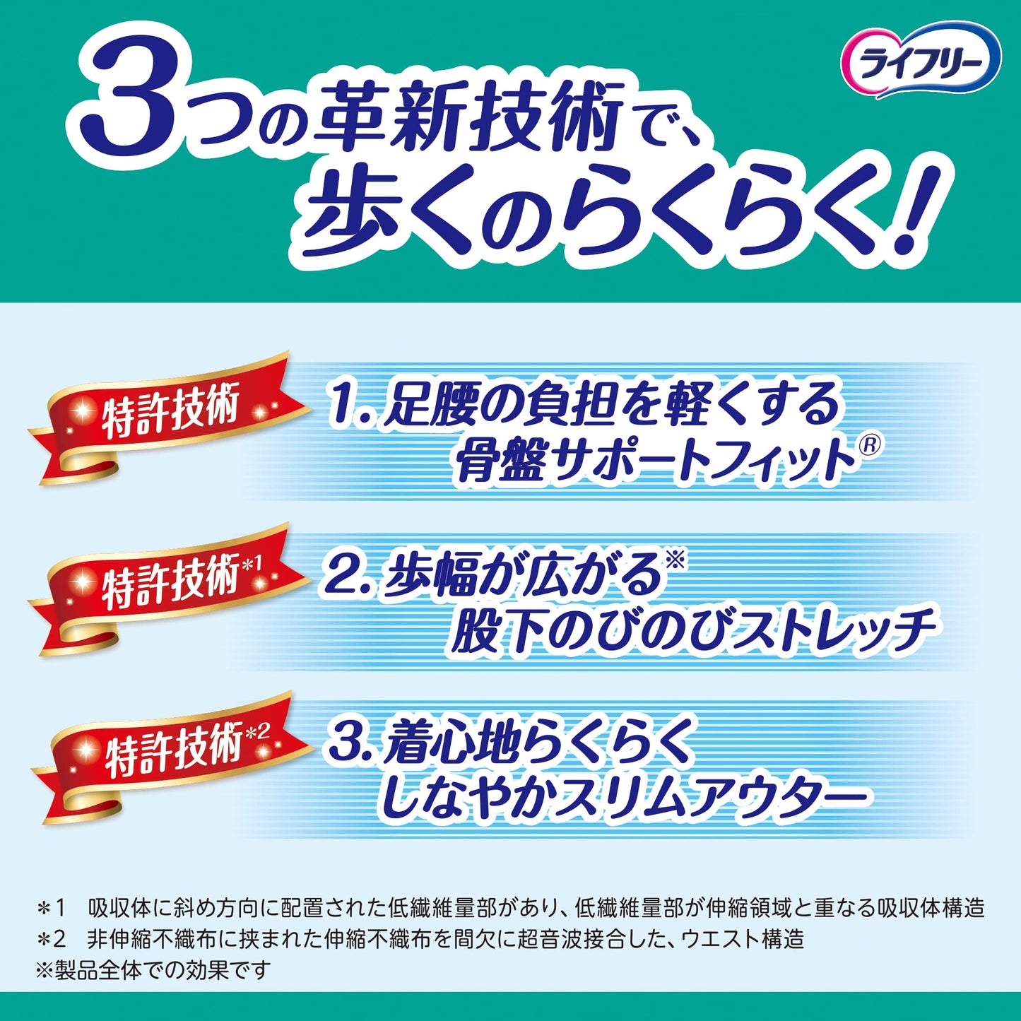 【まとめ買い】ライフリー歩くのらくらくうす型パンツ４回Ｍ１８枚 容量18ﾏｲ×3点セット ユニ・チャーム 大人用オムツ