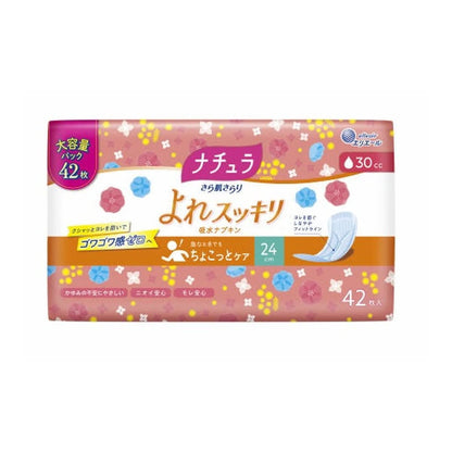 【まとめ買い】ナチュラさら肌さらりよれスッキリ吸水ナプキン２４ｃｍロング３０ｃｃ４２枚大容量 容量42ﾏｲ×12点セット生理用品