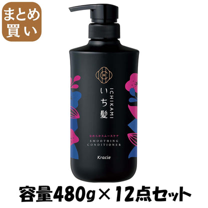 【まとめ買い】いち髪　なめらかスムースケアＣＤ　ポンプ 容量480G×12点セットコンディショナー・リンス