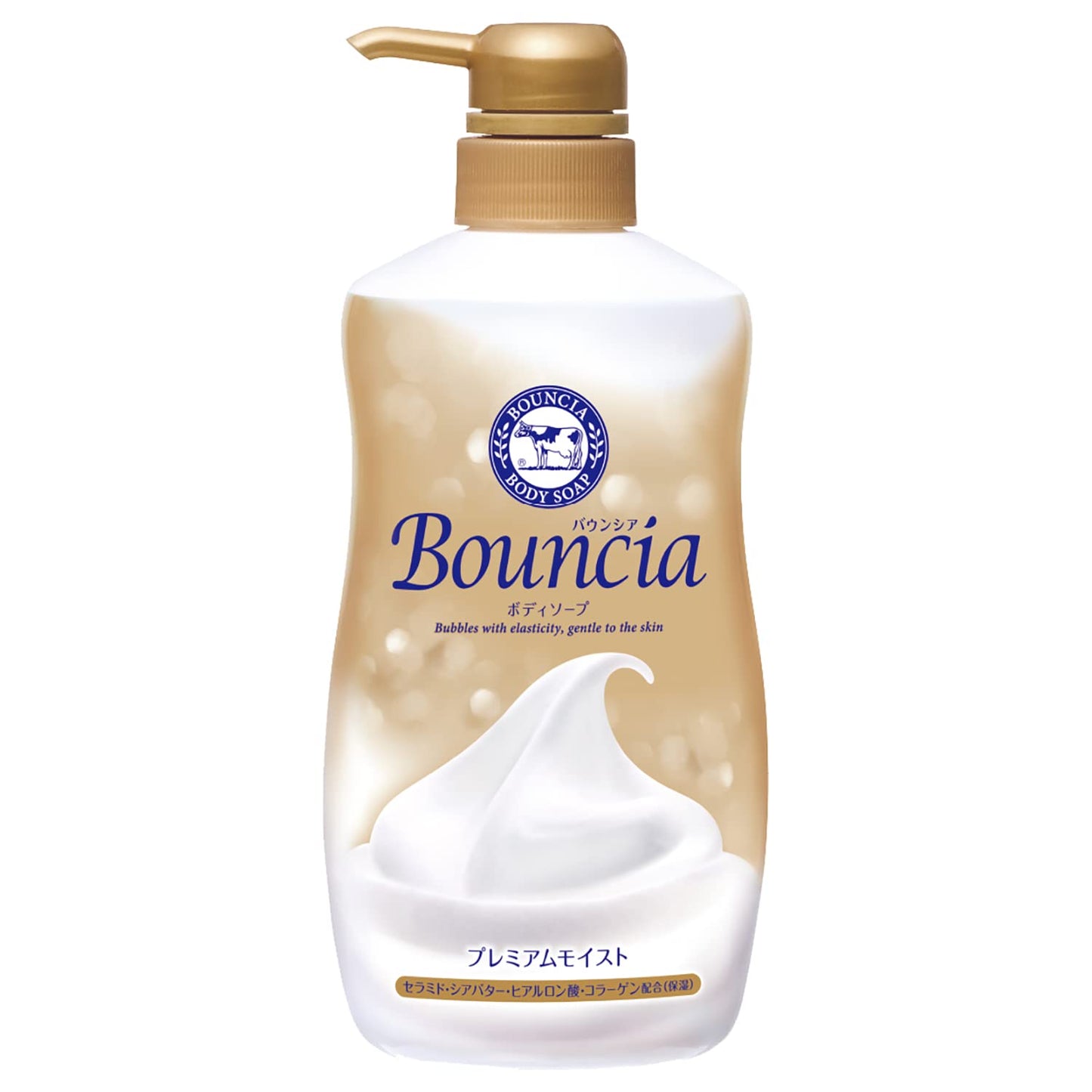 【まとめ買い】バウンシアボディソープ　プレミアムモイスト　ポンプ付・４６０ｍＬ 容量460ML×12点セット牛乳石鹸共進社 ボディソープ