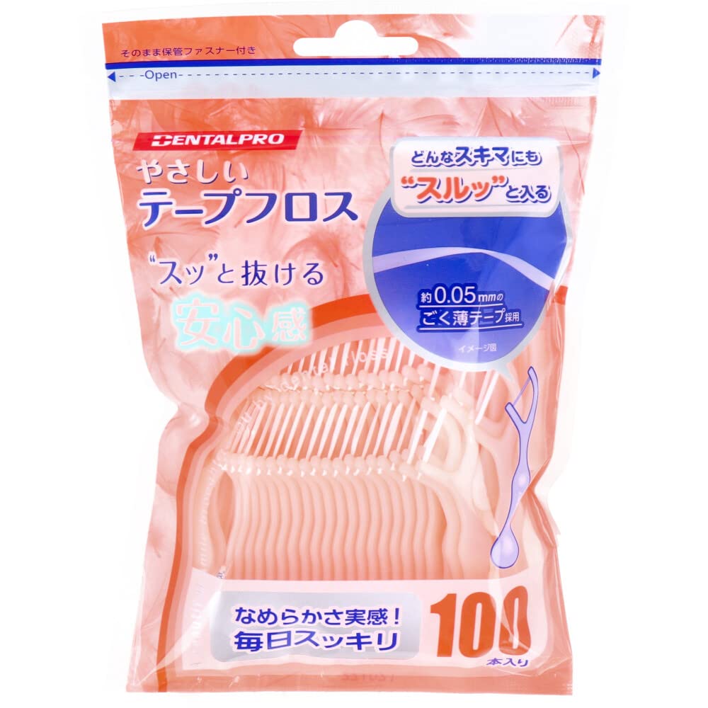 【まとめ買い】ＤＥＮＴＡＬＰＲＯやさしいテープフロス１００Ｐ 容量1コ×6点セット デンタルプロ フロス・歯間ブラシ