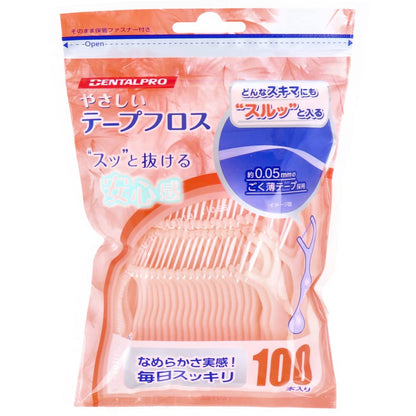 【まとめ買い】ＤＥＮＴＡＬＰＲＯやさしいテープフロス１００Ｐ 容量1コ×6点セット デンタルプロ フロス・歯間ブラシ