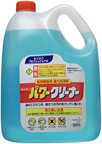 【まとめ買い】ＫＡＯパワークリーナー４．５Ｌ業務用油汚れ用洗剤 容量4500ML×4点セット 住居洗剤・レンジ