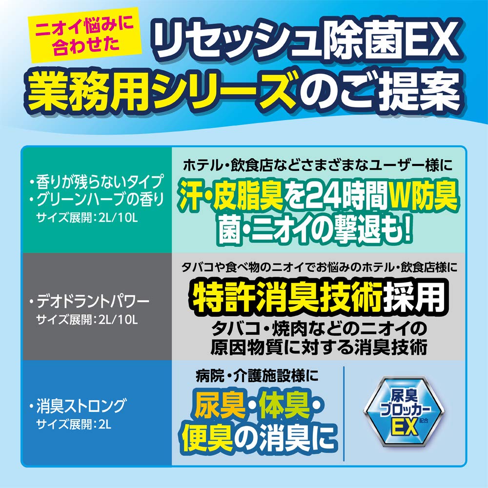 【まとめ買い】リセッシュ除菌ＥＸ香り残らない業務用２Ｌ 容量2000ML×6点セット 芳香剤