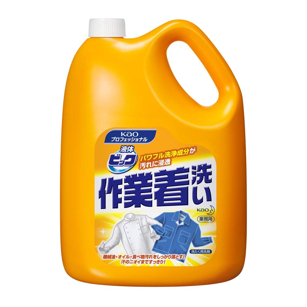 【まとめ買い】液体ビック作業着洗い業務用４．５ＫＧ 容量4500G×4点セット 衣料用洗剤