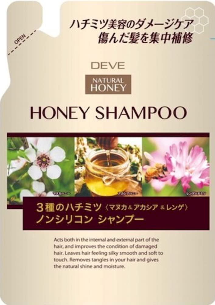 【まとめ買い】ディブ　３種のハチミツシャンプー　詰替 容量350ML×24点セット 熊野油脂 シャンプー