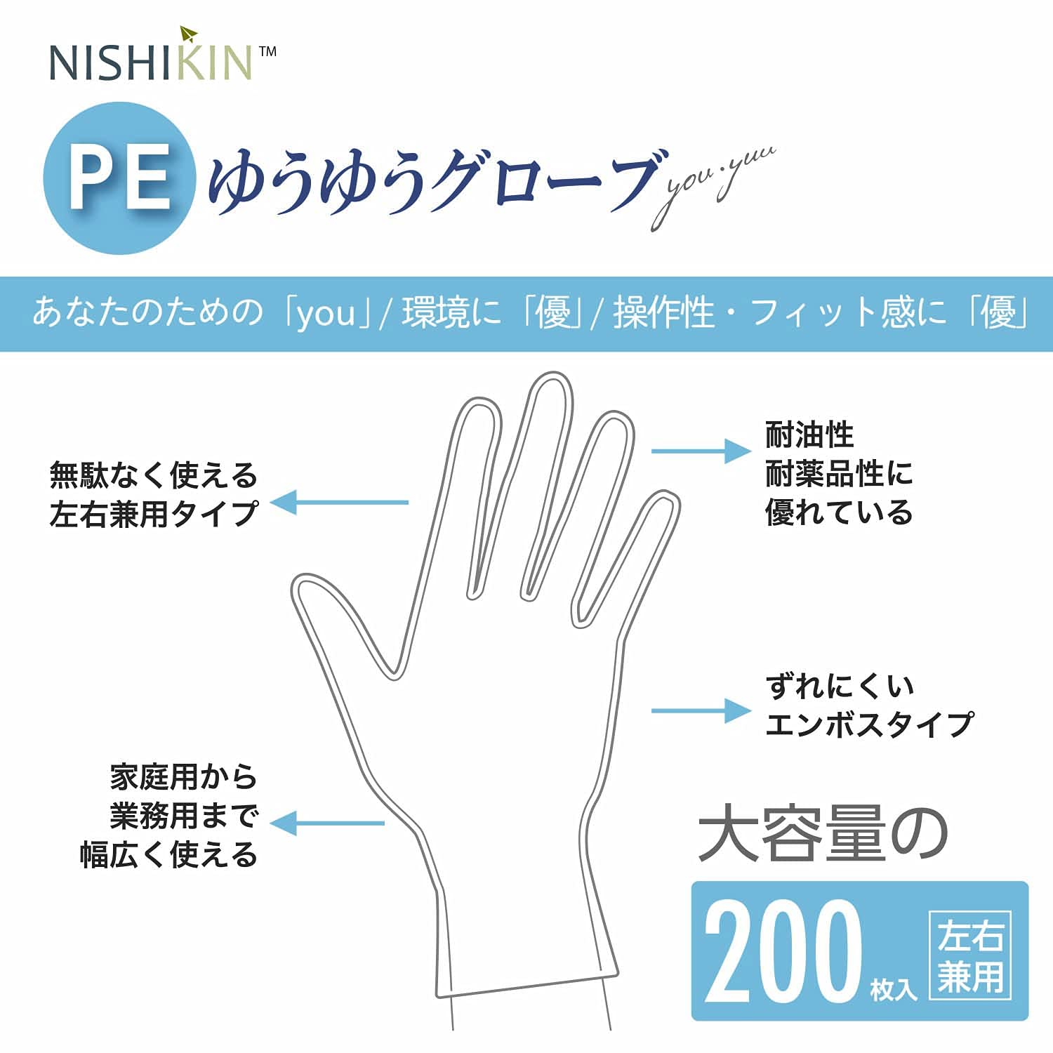 【まとめ買い】ゆうゆうグローブＰＥクリアＭ 容量200ﾏｲ×20点セット 使い捨て手袋