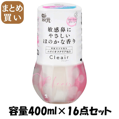 【まとめ買い】消臭元Ｃｌｅａｉｒ（クリエアー）フローラルクリーン 容量400ML×16点セット 小林製薬 芳香剤・部屋用