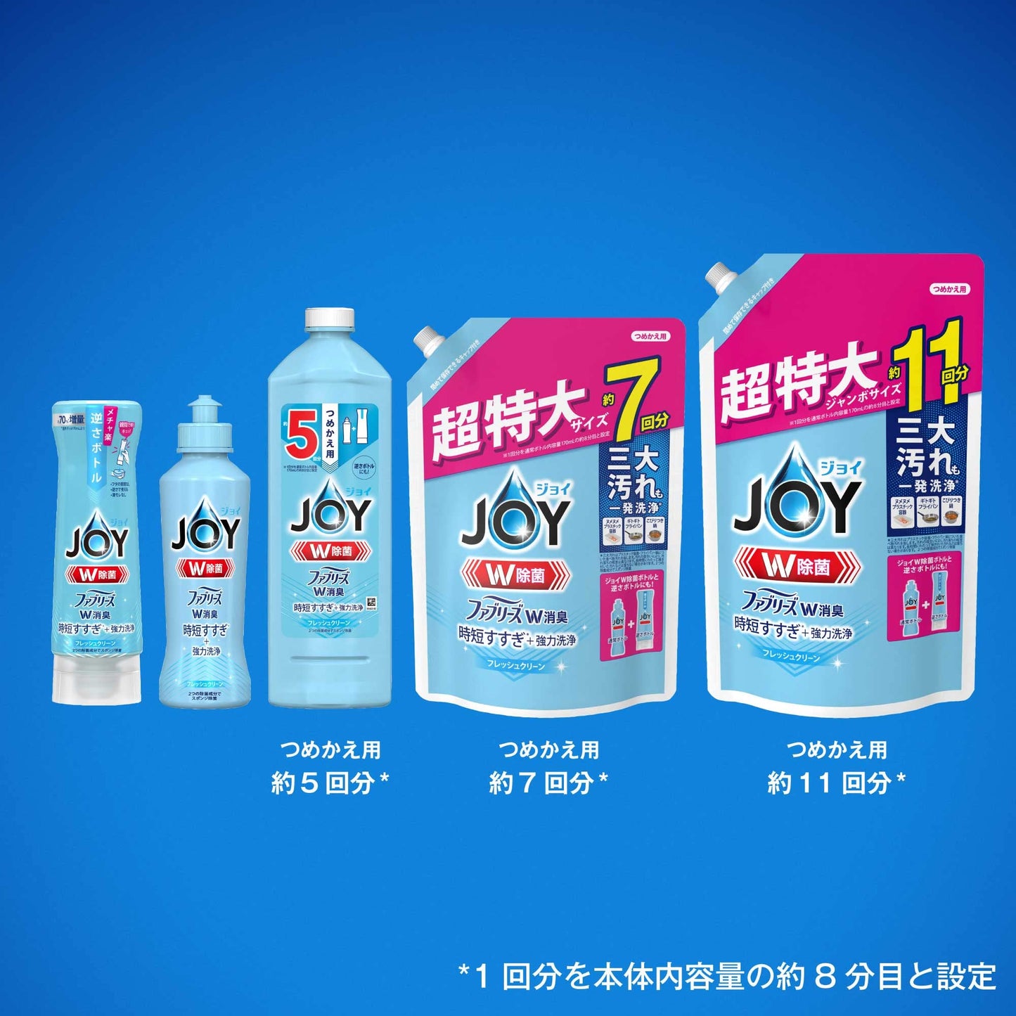 【まとめ買い】除菌ジョイコンパクトＷ消臭　フレッシュクリーン　逆さボトル 容量290ML×20点セット Ｐ＆Ｇ 食器用洗剤