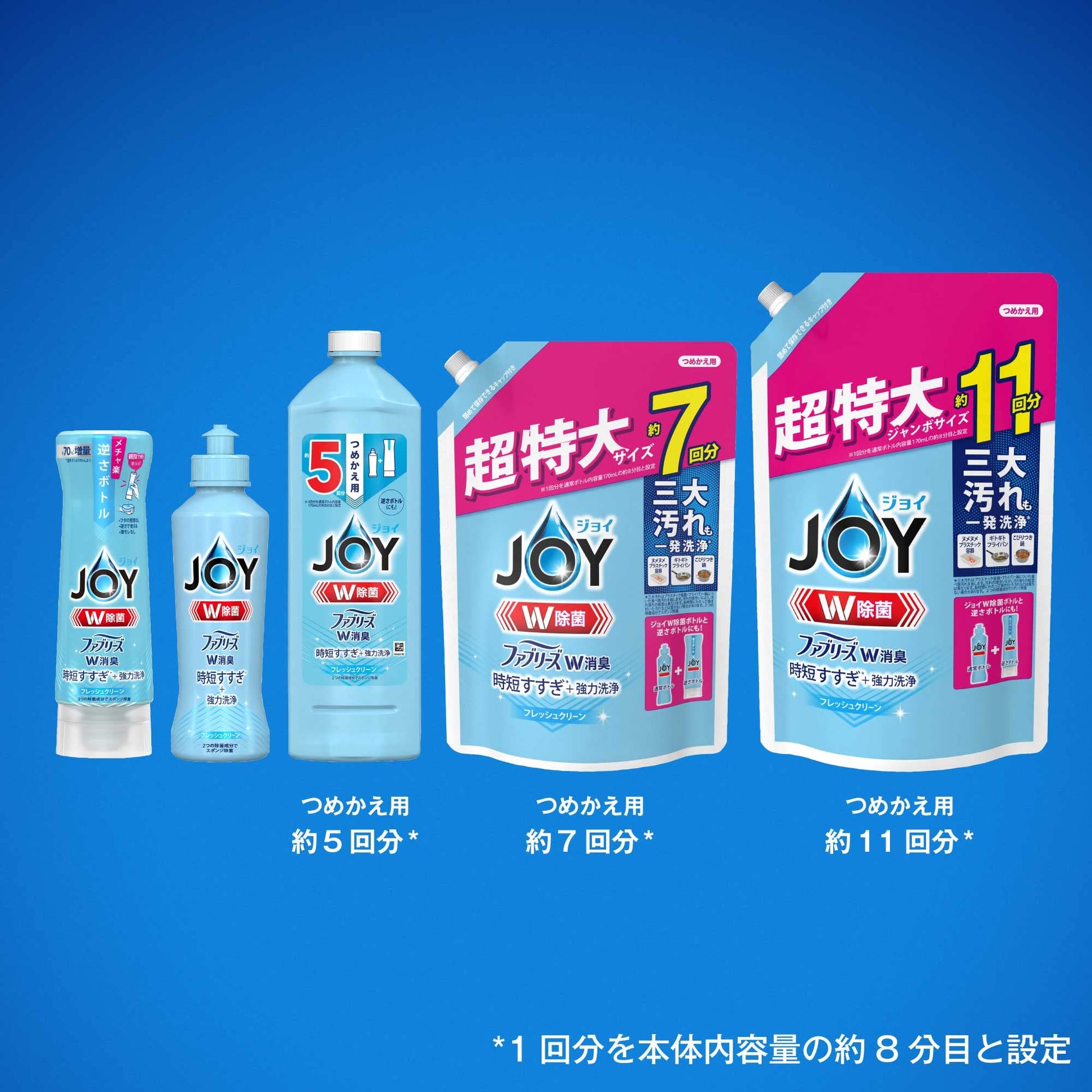 【まとめ買い】除菌ジョイコンパクトＷ消臭　フレッシュクリーン　逆さボトル 容量290ML×20点セット Ｐ＆Ｇ 食器用洗剤