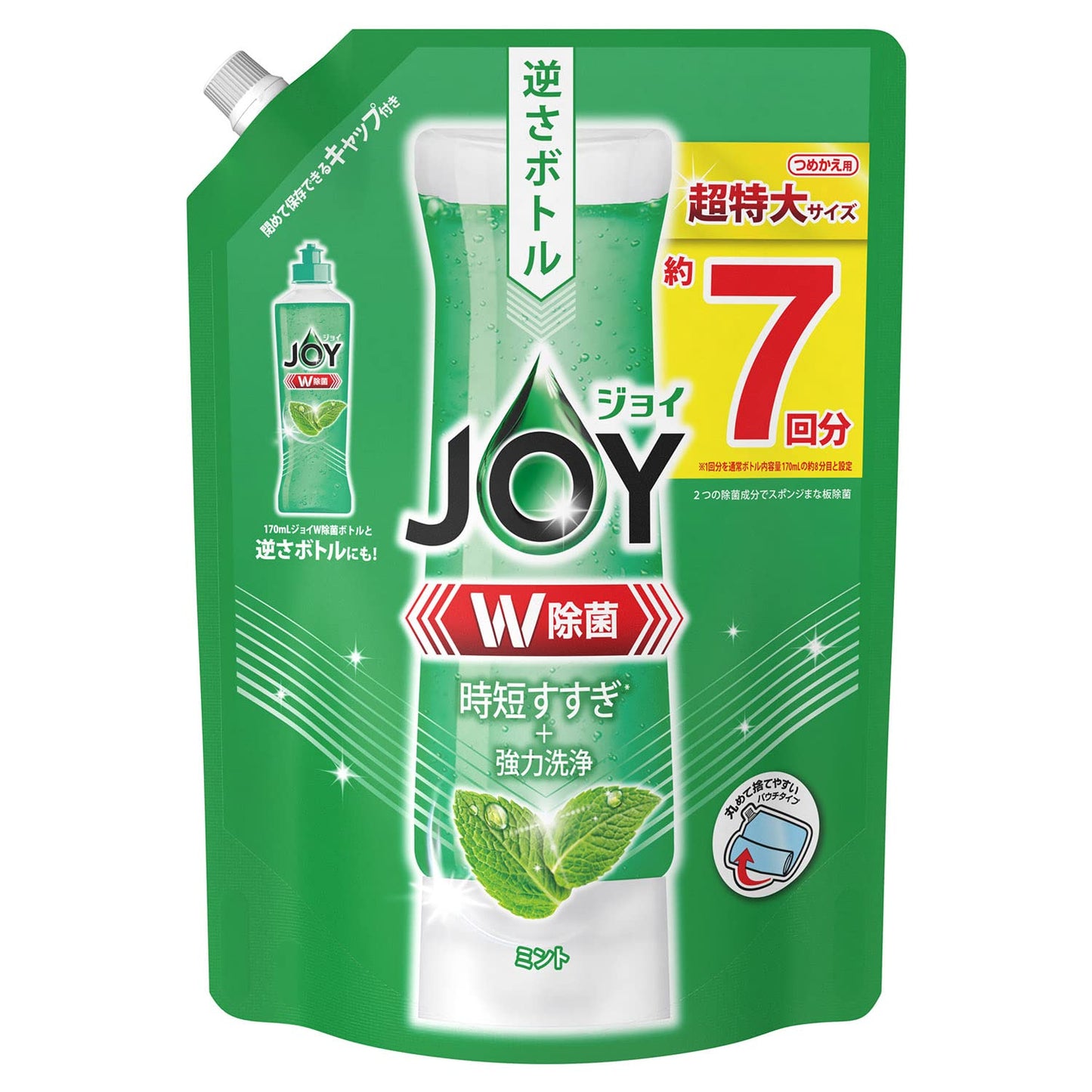 【まとめ買い】除菌ジョイコンパクト　ローマミントの香り超特大 容量910ML×8点セット Ｐ＆Ｇ 食器用洗剤