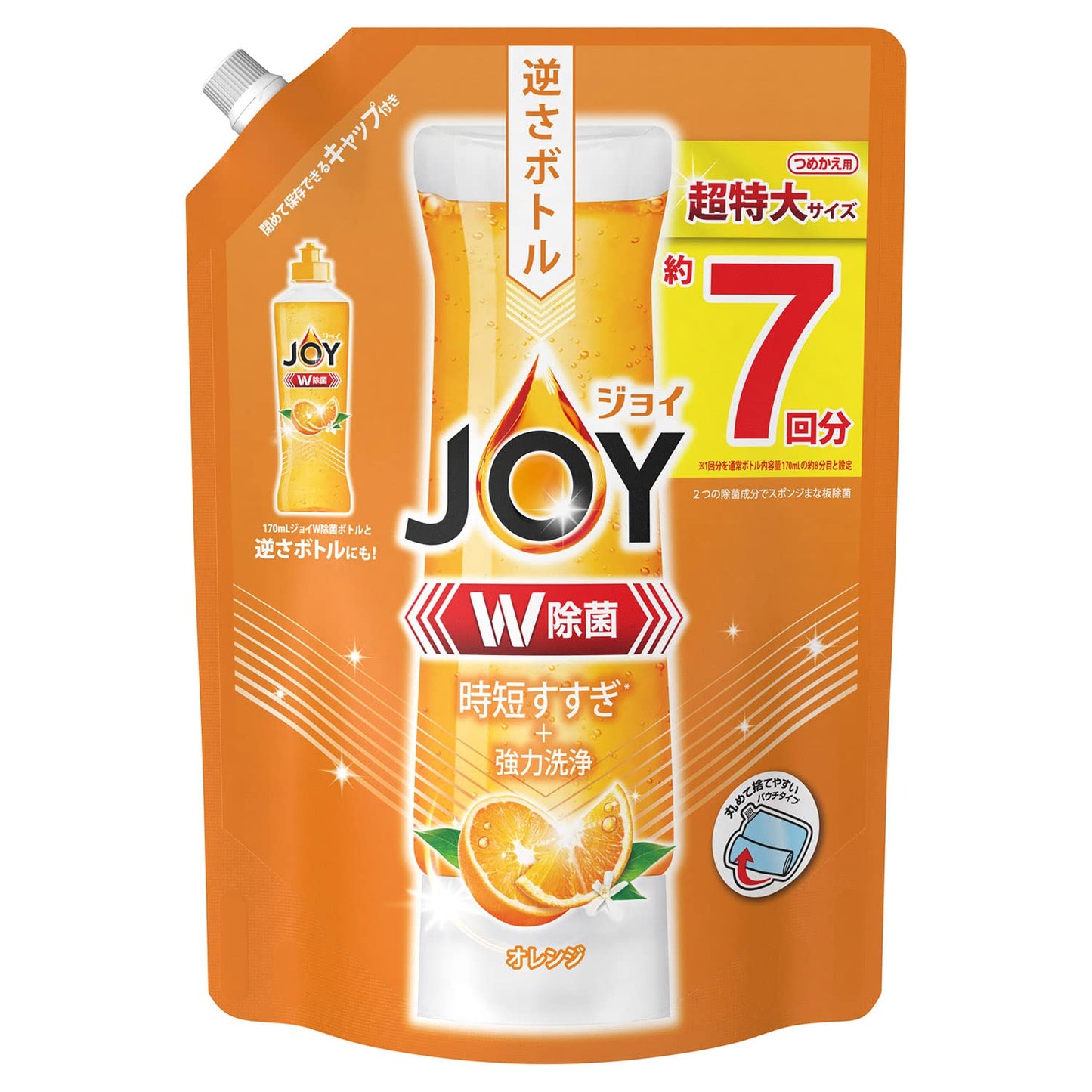 【まとめ買い】除菌ジョイコンパクトバレンシアオレンジの香り超特大 容量910ML×8点セット Ｐ＆Ｇ 食器用洗剤