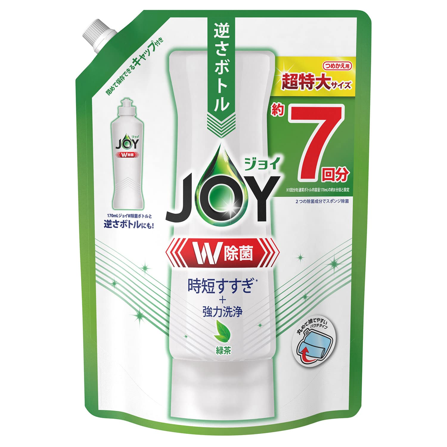 【まとめ買い】除菌ジョイコンパクト　緑茶の香り　超特大 容量910ML×8点セット Ｐ＆Ｇ 食器用洗剤