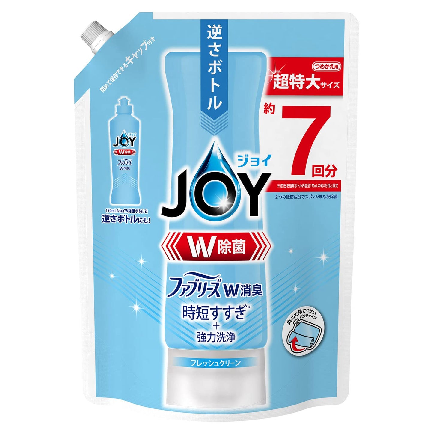 【まとめ買い】除菌ジョイコンパクトＷ消臭　フレッシュクリーン　超特大 容量910ML×8点セット Ｐ＆Ｇ 食器用洗剤