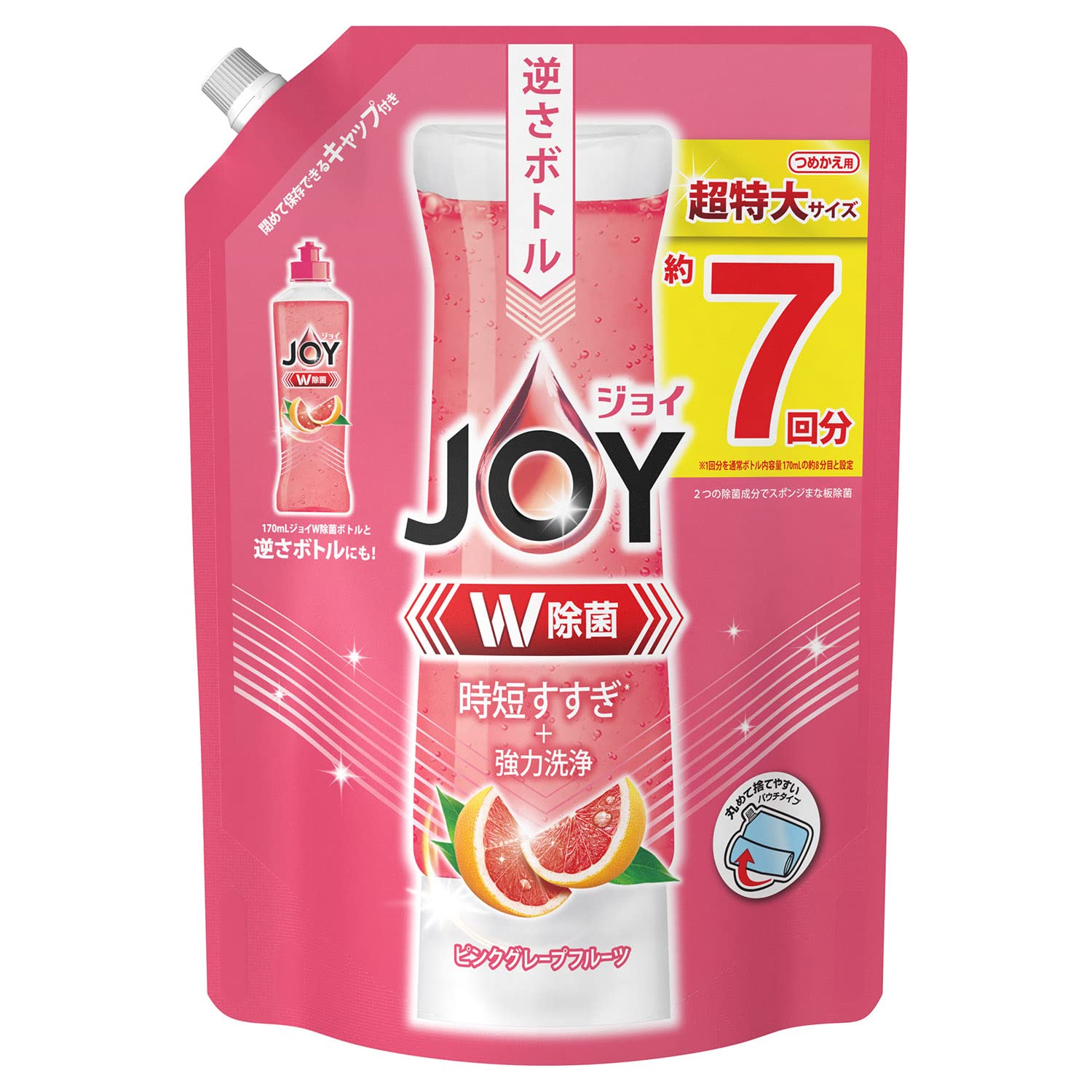 【まとめ買い】除菌ジョイコンパクト　フロリダグレープフルーツの香り　超特大 容量910ML×8点セット Ｐ＆Ｇ 食器用洗剤