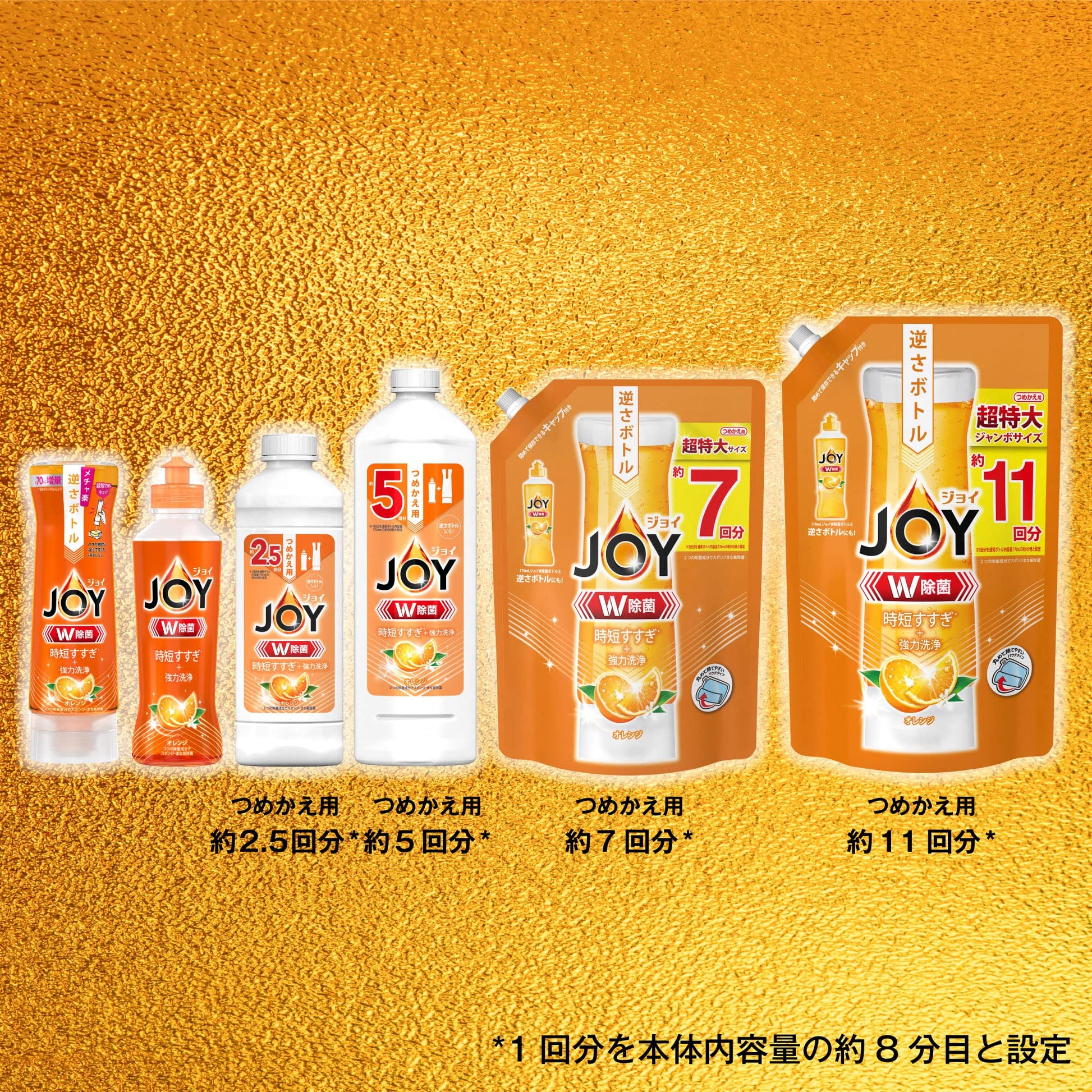 【まとめ買い】除菌ジョイコンパクトバレンシアオレンジの香り　詰替ジャンボサイズ 容量1425ML×6点セット Ｐ＆Ｇ 食器用洗剤