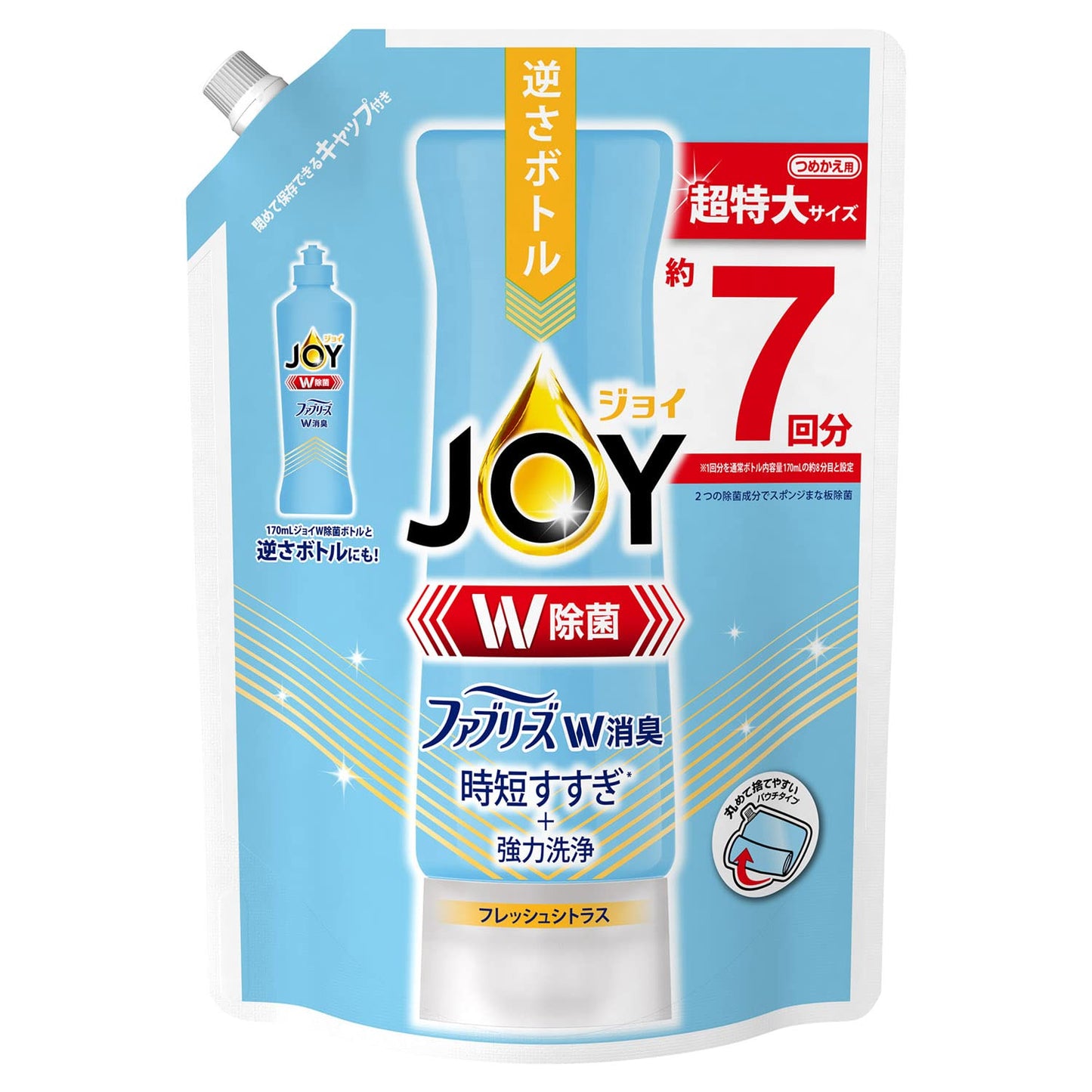 【まとめ買い】除菌ジョイコンパクトＷ消臭　フレッシュシトラス　超特大 容量910ML×8点セット Ｐ＆Ｇ 食器用洗剤