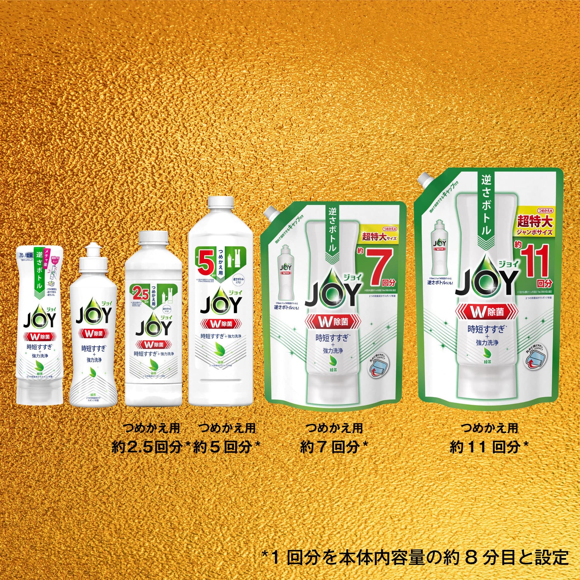 【まとめ買い】除菌ジョイコンパクト　緑茶の香り　詰替ジャンボサイズ 容量1425ML×6点セット Ｐ＆Ｇ 食器用洗剤