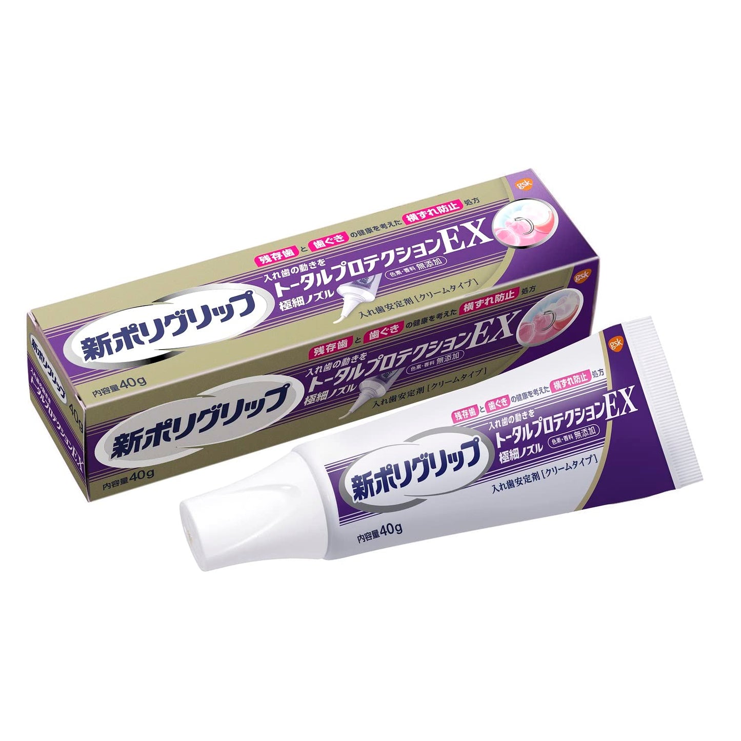 【まとめ買い】新ポリグリップ　トータルプロテクションＥＸ　４０ｇ 容量40G×12点セット グラクソスミスクライン 入れ歯用