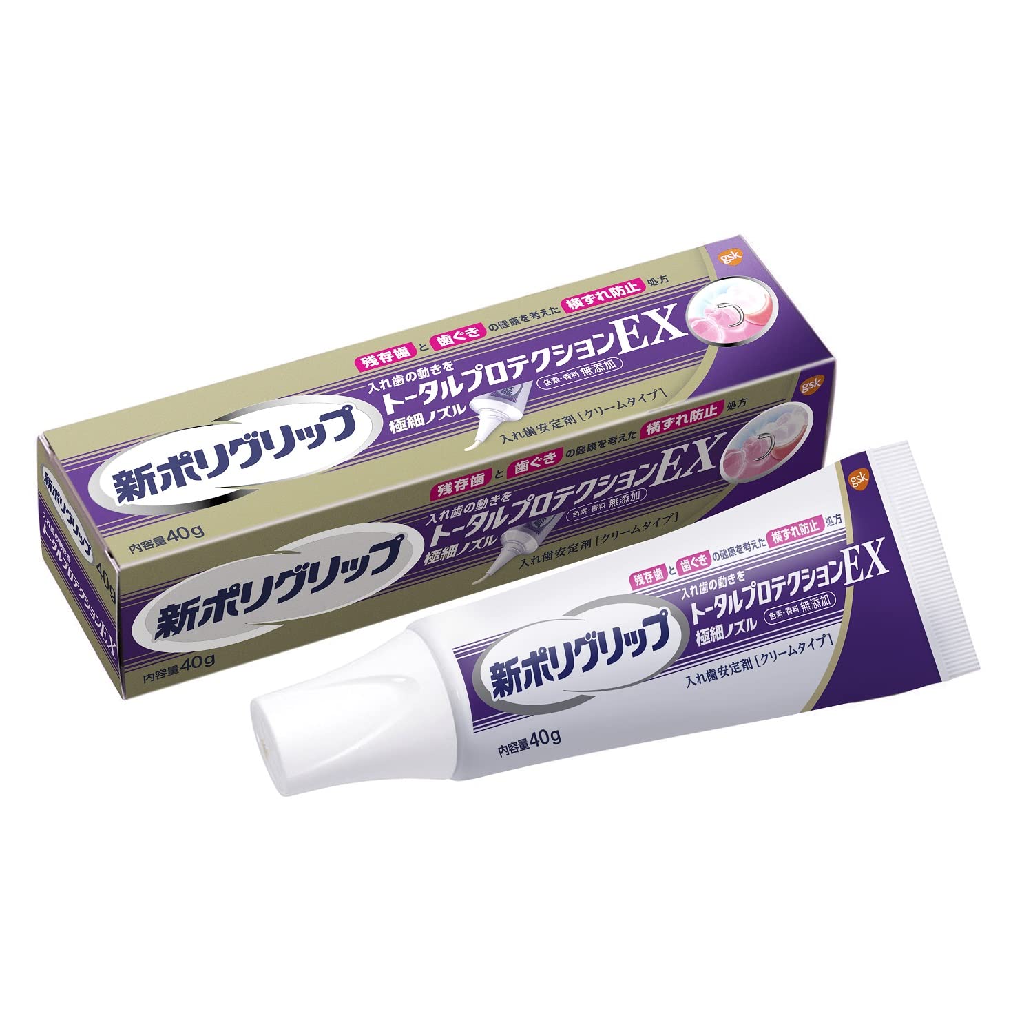 【まとめ買い】新ポリグリップ　トータルプロテクションＥＸ　４０ｇ 容量40G×12点セット グラクソスミスクライン 入れ歯用