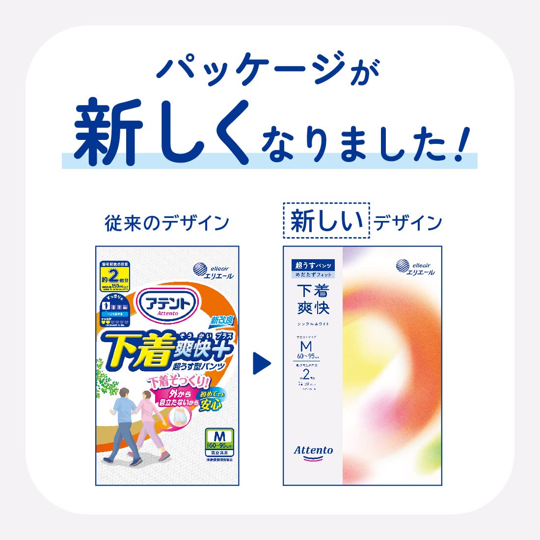 【まとめ買い】アテント超うすパンツ下着爽快シンプルホワイトＭ３４枚 容量34ﾏｲ×2点セット 大王製紙 大人用オムツ