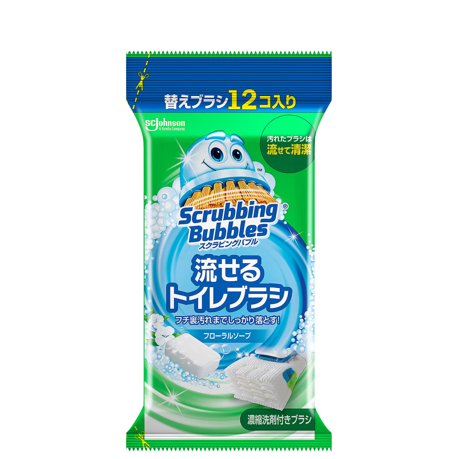 【まとめ買い】スクラビングバブル　流せるトイレブラシ　フローラルソープ替え 容量12コ×20点セットジョンソン 住居洗剤・トイレ用