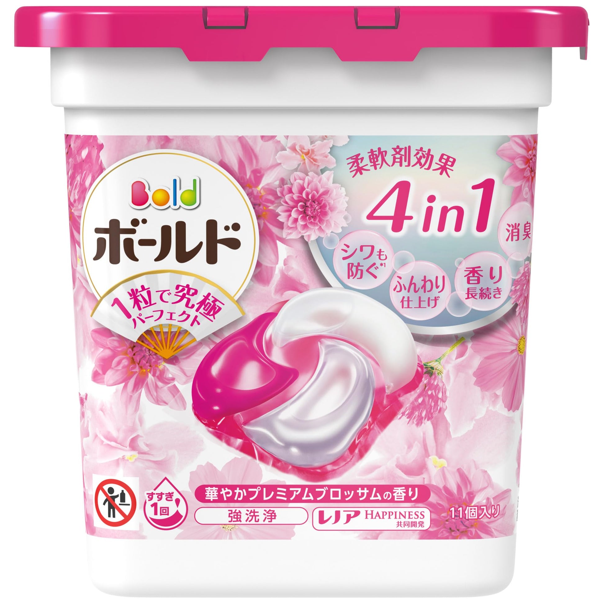 【まとめ買い】ボールドジェルボール４Ｄ華やかプレミアムブロッサムの香り　本体 容量11ｺ×6点セット Ｐ＆Ｇ 衣料用洗剤