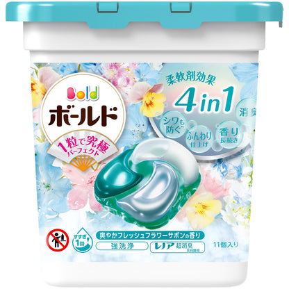 【まとめ買い】ボールドジェルボール４Ｄ爽やかフレッシュフラワーサボンの香り　本体 容量11ｺ×6点セットＰ＆Ｇ 衣料用洗剤