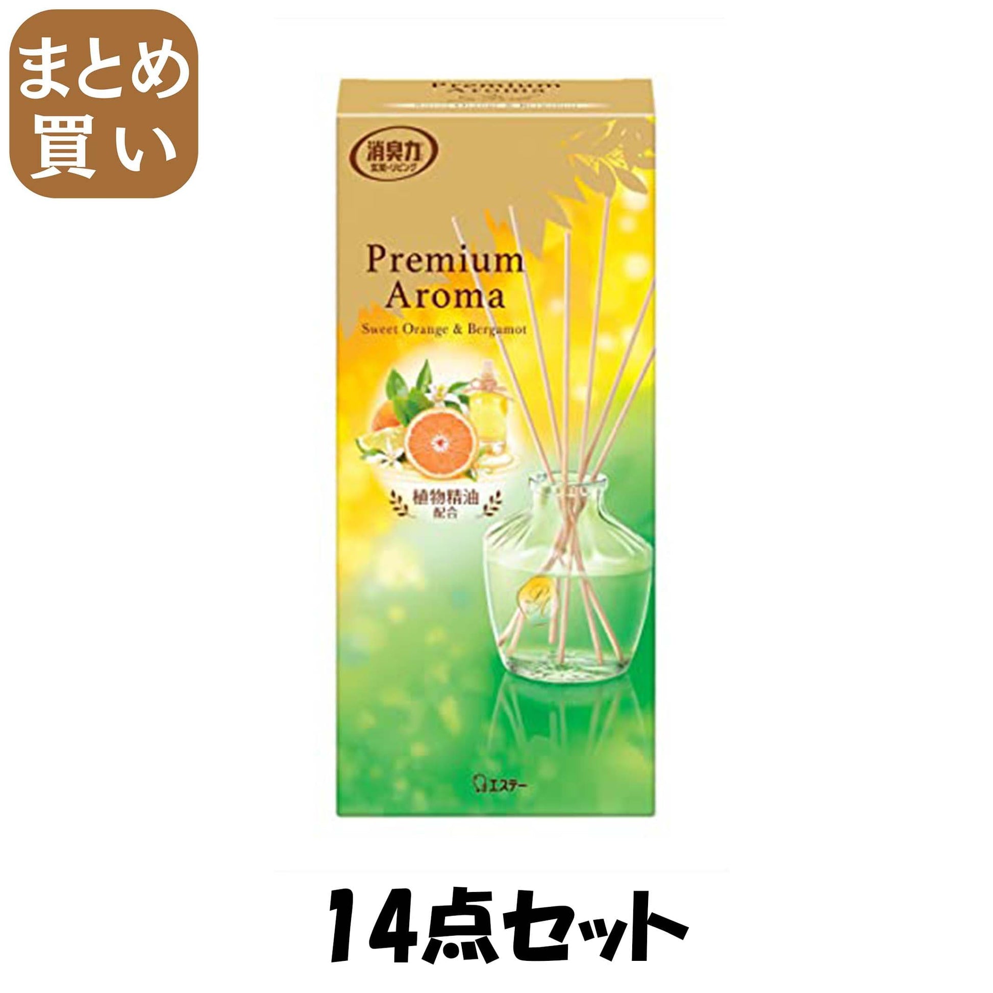 【まとめ買い】お部屋の消臭力　ＰＲＥＭＩＵＭ　ＡＲＯＭＡ　ＳＴＩＣＫ　本体　スイートオレンジ＆ベルガモット