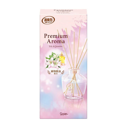 【まとめ買い】お部屋の消臭力　ＰＲＥＭＩＵＭ　ＡＲＯＭＡ　ＳＴＩＣＫ　本体　リリー＆ジャスミン 容量65ML×14点セット芳香剤